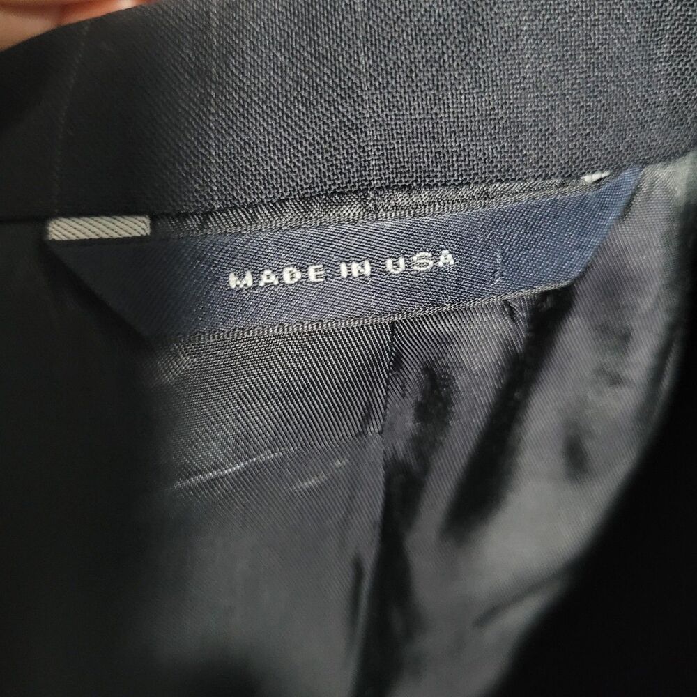 Brooks Brothers Suit Jacket Mens 44R Blue Pinstripe Wool 2 Button Brooksease USA - Picture 13 of 15